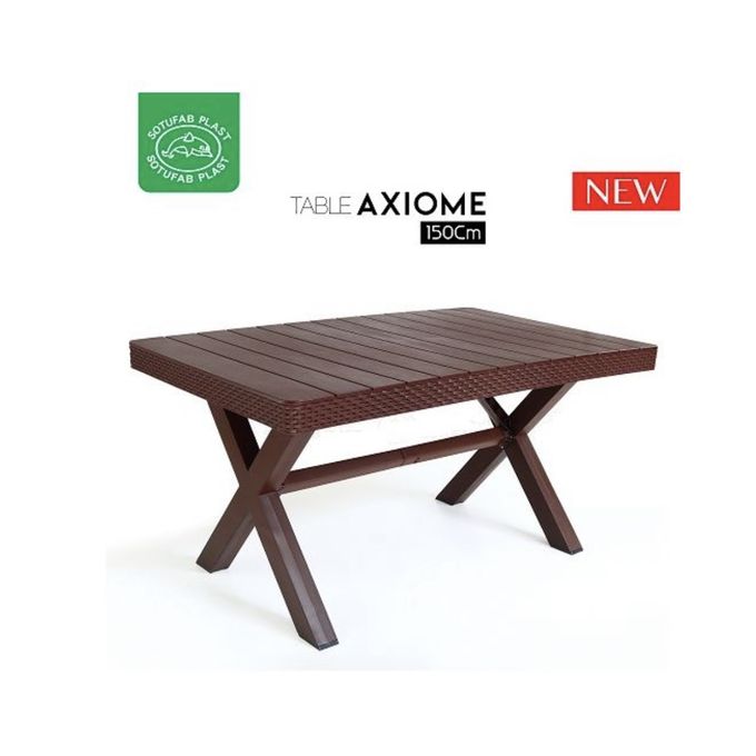 Sotufab Table - Plastique Axiome - Rectangulaire - Marron - 150x90 cm image 0