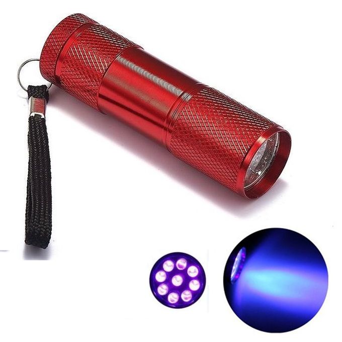 Generic Mini Lampe de poche UV à 9 LED - Rouge à prix pas cher