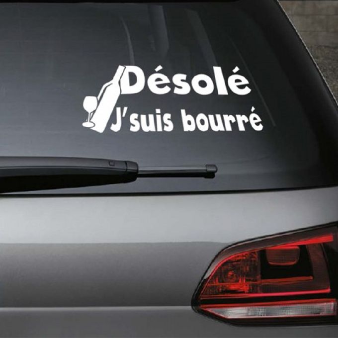 Generic Sticker - Voiture - Je - Suis - Bourré - Blanc - 20 cm à