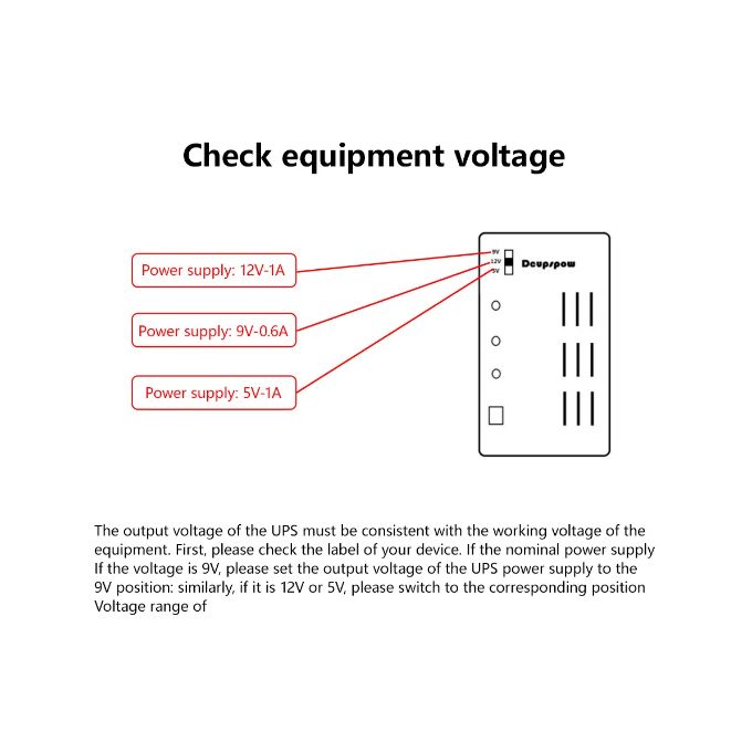 Slide  #7 UPS Adaptateur d'alimentation de secours Rechargeable 4000mAh 5V,9V,12V Port 5,5 x 2,1mm pour Routeur WiFi,Caméra