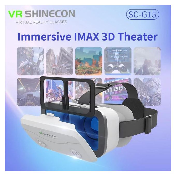 Slide  #5 VR SHINECON Lunettes professionnelles VR 3D ergonomiques, avec trou de refroidissement, pour casque d'écoute, Image claire