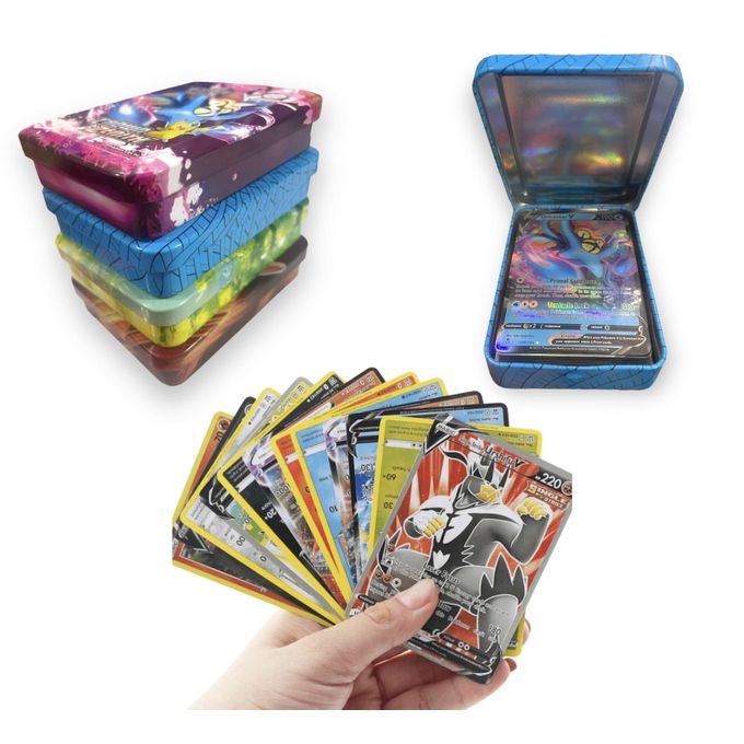 Vstar 50 Cartes Pokemon - Boîte en métal - Crown Zenith - 10*2*7,5