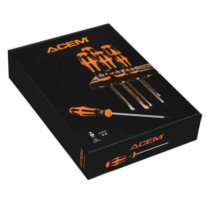 ACEM Pack de 6 Tournevis avec coffret - 6 pièces pour 25,000 DT