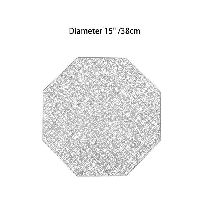 Slide  #5 6 Sous Plats Design Octagonal - Argent