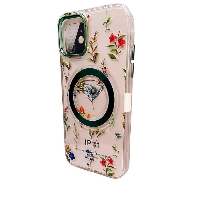 Generic Coque pour iPhone 12 PRO transparente avec fleurs dispersées antichoc Magsafe image 0