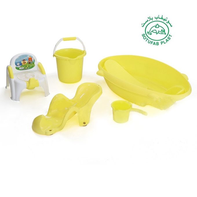 Sotufab Ensemble Baignoire Bébé 5 pièces - Jaune image 0