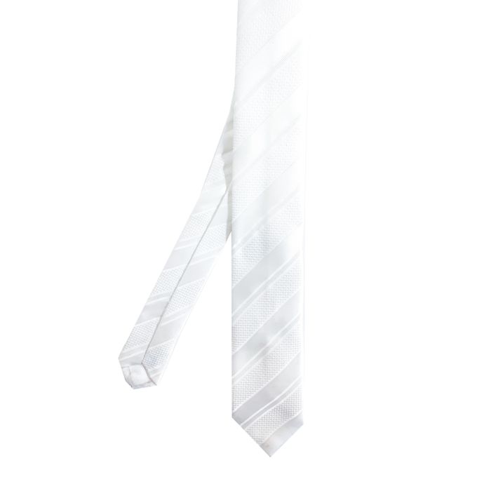 Slide  #1 Etre exclusif Cravate - Base - Diffèrent - Homme - Slim - Blanc