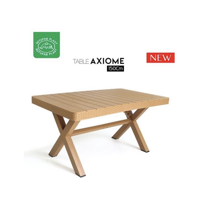 Sotufab Table - Plastique Axiome - Rectangulaire - Grège - 150x90 cm image 0