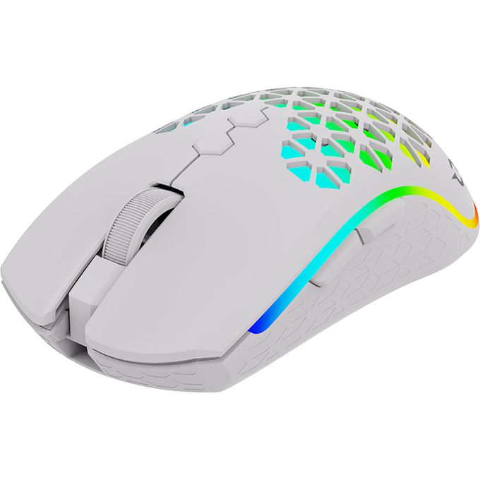 Souris Gamer AQIRYS Polaris - Double mode (Sans fil / filaire) - 16000 ppp,  RGB White