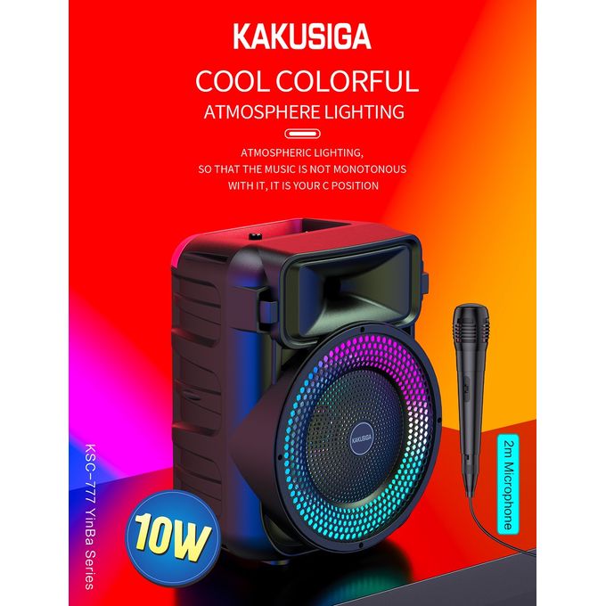 Kakusiga Enceinte Bluetooth avec Microphone Karaoké - Flame Light