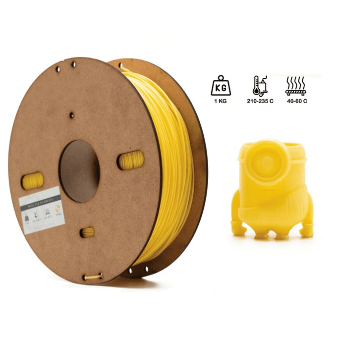 Bobine 1KG de Filament PLA 1.75mm Jaune – SMART CUBE