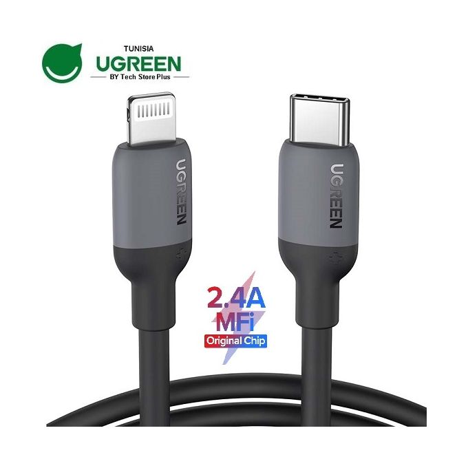 Ugreen Câble USB C vers Lightning Certifié MFI - Charge Rapide PD 20W &  Transfer des Données à prix pas cher