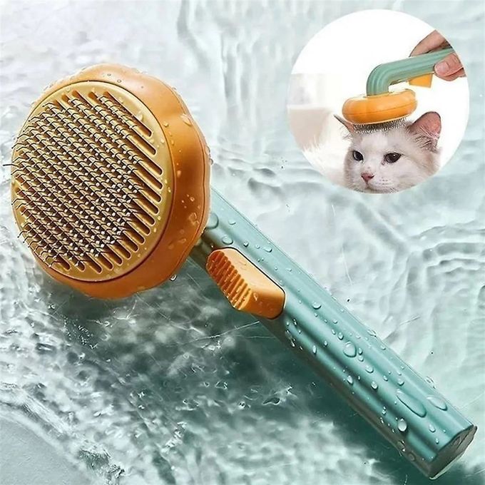 Slide  #1 Brosse boutonnée pour animaux de compagnie, nettoyage automatique, peigne collecteur de poils de chat et de chien