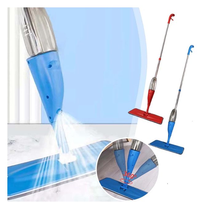 Pack 2 Balai Spray Mop Serpillière en microfibre avec Vaporisateur  Multifonction-Bleu et Rouge prix tunisie 