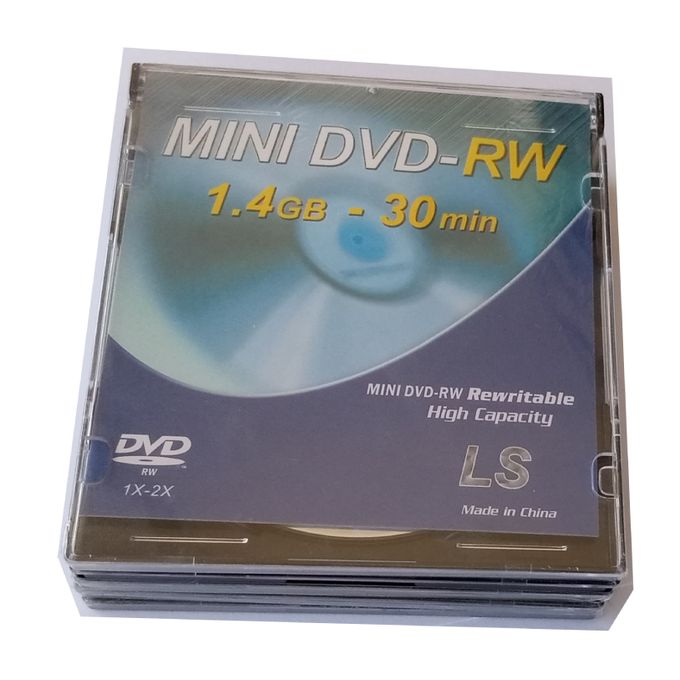 Sans Marque Pack de 5 MINI DVD-RW 1.4 GB 30 Min Slim Jewel Cases à