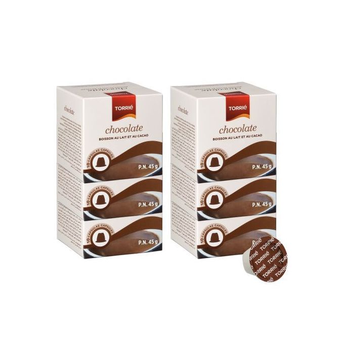 Torrie Pack de 30 capsules Chocolat Chaud - Compatible avec les