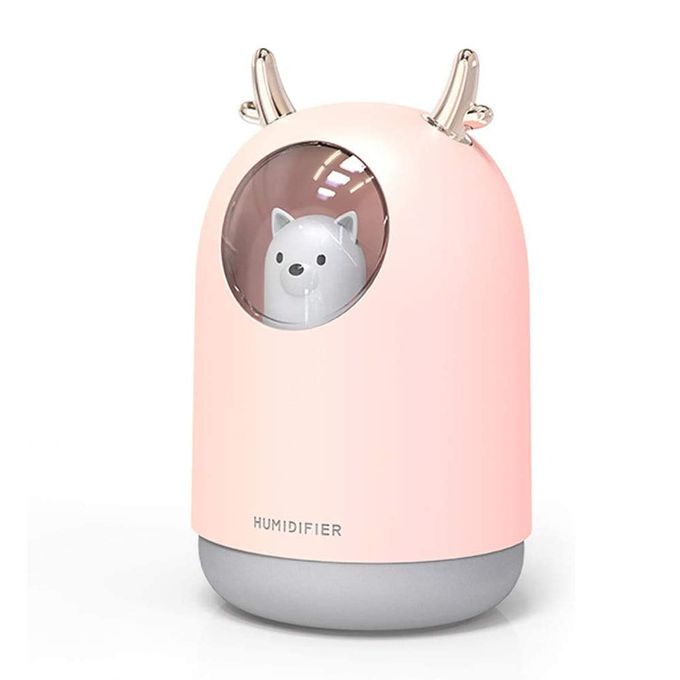 6€02 sur Humidificateur d'Air Rechargeable USB de Bureau Muet 350Ml avec  Lumière - Rose - Humidificateur - Achat & prix