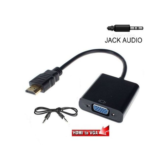 Adaptateur HDMI vers VGA 1080P avec Sortie Audio 3.5mm et Câble  Alimentation Convertisseur HDMI Femelle à VGA Mâle - Adaptateur et  convertisseur - Achat & prix