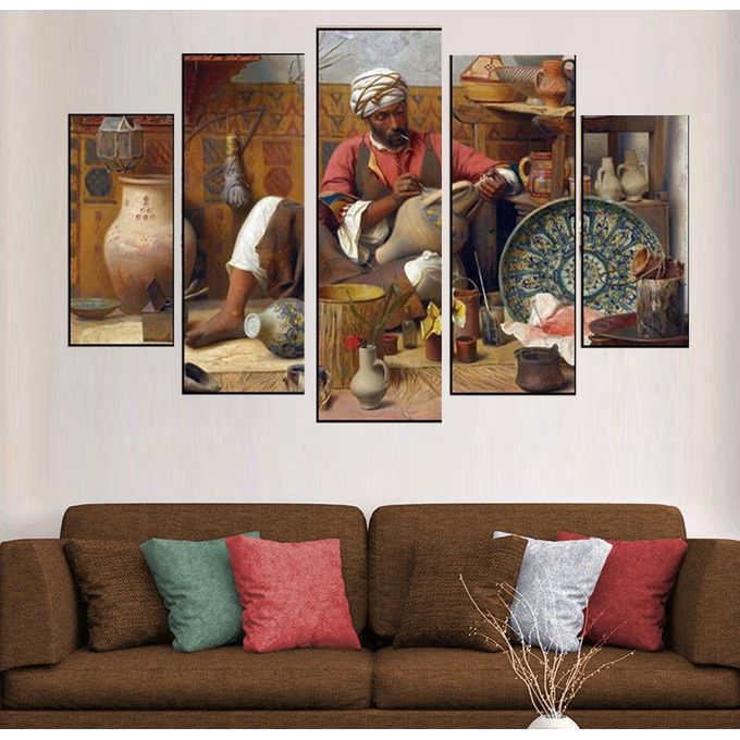 Tableau d�coratif en 5 parties - Bocaux Traditionnel - 150 x 90 cm