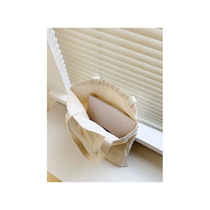 Slide  #2 Zoom Fa Tote Bag - Beige - No Rain No Flowers