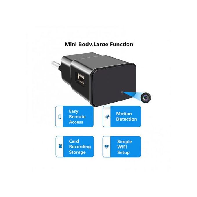 Slide  #1 Mini caméras de surveillance 1080P, prise murale avec chargeur wifi, USB sans fil, enregistreur vidéo portable