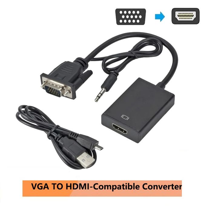 Polar Convertisseur VGA Vers HDMI Full HD 1080 P avec cable audio - Pour PC  & TV à prix pas cher