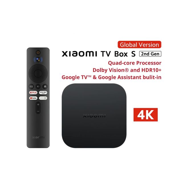 Box TV Xiaomi S 2ème Génération 4K Ultra HD Noir - SpaceNet Tunisie