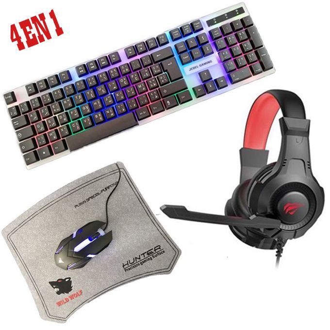 PACK GAMING 4-EN-1 AVEC SOURIS - CLAVIER - CASQUE BLUETOOTH