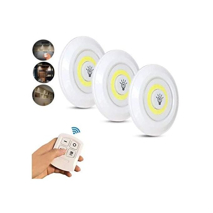 Lot de 3 spots - Led Sans Fil - avec Télécommande