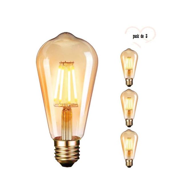 Mdurian ampoules de style antique vintage ampoule edison éclairage lampe à filament industriel E27 Douille 40W ST65 Tree Ambre dimmable chaud 220V-240V 