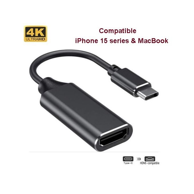 Polar Adaptateur USB-C vers HDMI 4K - Compatible iPhone 15 series & MacBook image 0