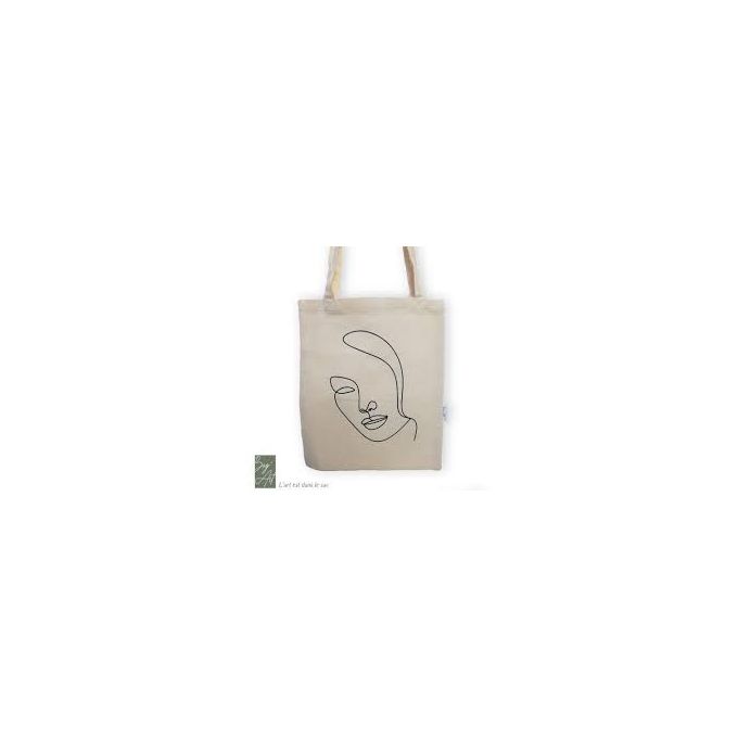 Bag'Art Tote Bag - Broderie Visage Jeans image 0